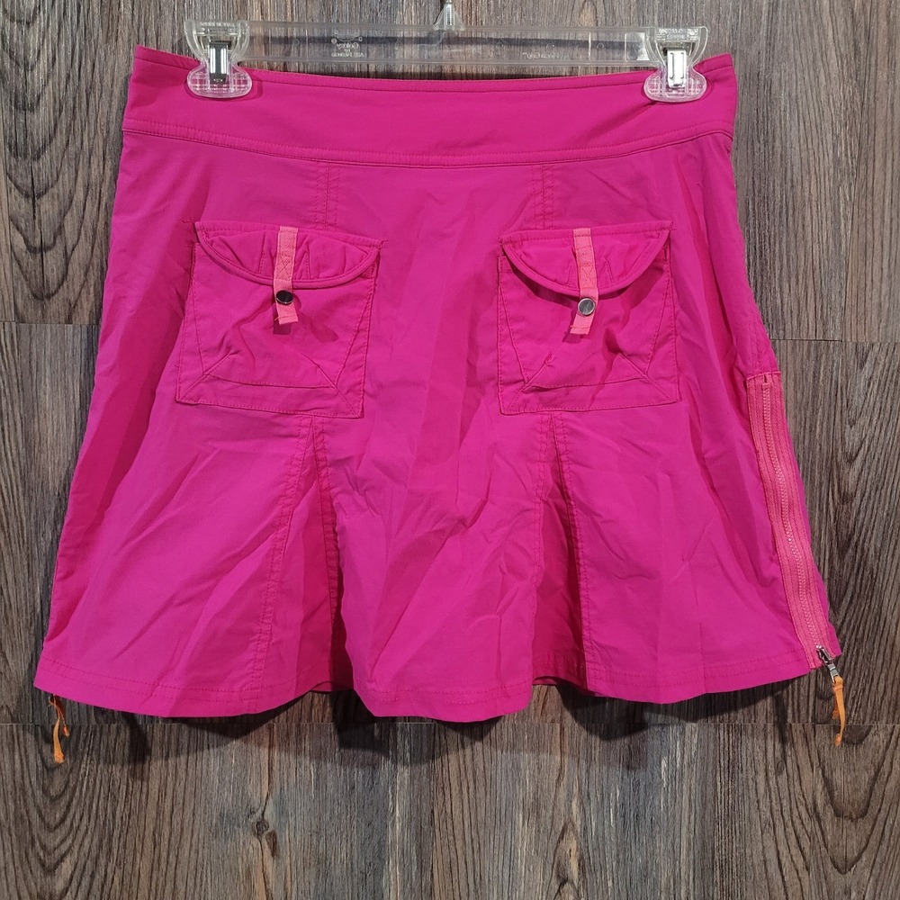 Title Nine Trail Mix Athletic Skort Sz 6 Pink Zip Sides Pockets Hiking Outdoors